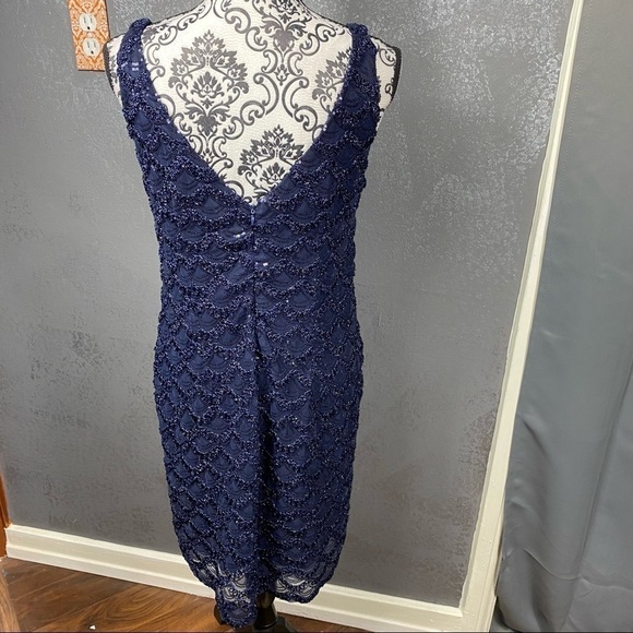 Studio 1 navy sleeveless all over sequin party dress. Occasion formal mini - Picture 10 of 13